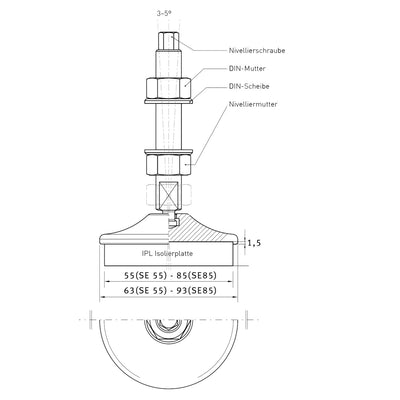 Vibration damper machine foot SE 55 - 0