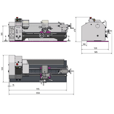 Optimum OPTIturn TU 2506VB Lathe (230 V) - 0