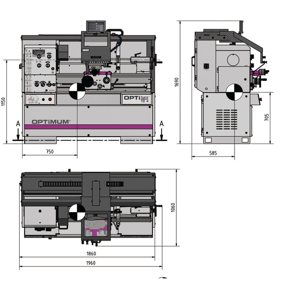 Precision Center and Turning Center Lathe OPTIturn TZ 4