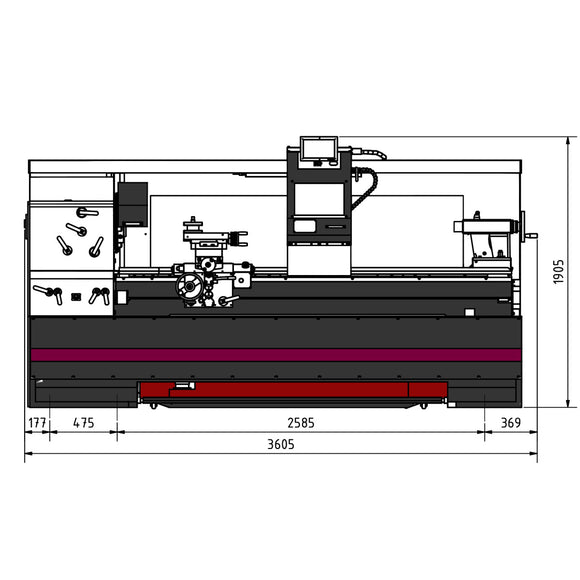Precision guide and drawbar turning machine OPTIturn TX 6222V