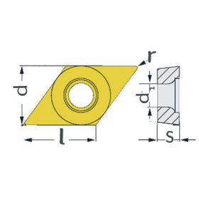 HM replacement inserts ISO DCMT070204 - 0