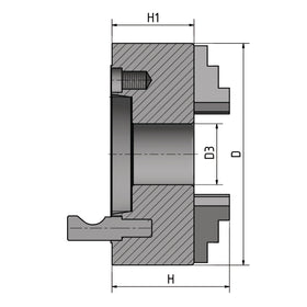 BISON three-jaw lathe chuck Camlock casting centre clamping Ø 250 mm Camlock DIN ISO 702-2 No. 5 - 0