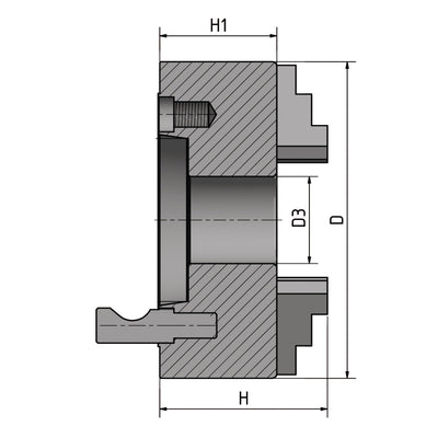 BISON three-jaw lathe chuck Camlock casting centre clamping Ø 250 mm Camlock DIN ISO 702-2 No. 8 - 0