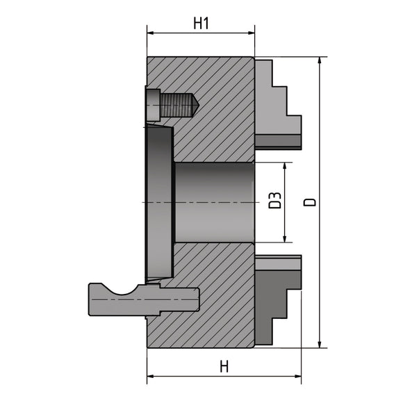 BISON four-jaw lathe chuck Cast Camlock centric exciting Ø 200 mm Camlock DIN ISO 702-2 No. 4