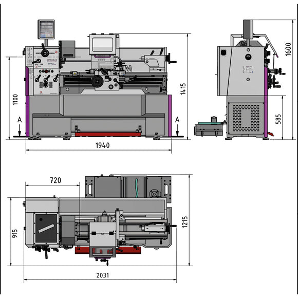 Conventional Centre Lathe OPTIturn TH 4210V