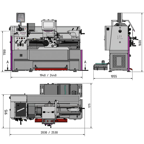 Guide and traction spindle lathes OPTIturn TH 4215D