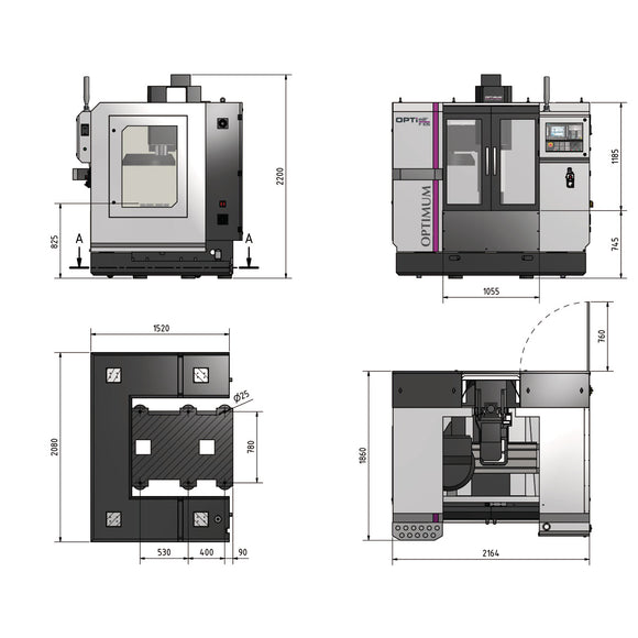 CNC milling machine OPTImill F 105 Sinumerik 808D ADVANCED