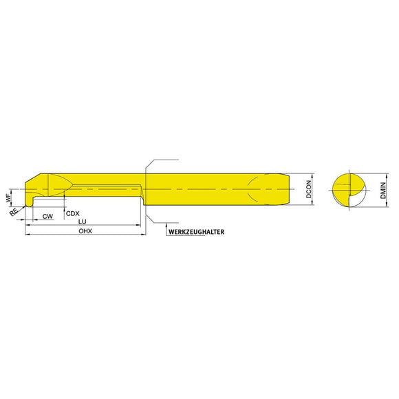Slot groove insert Radius right NCGR6R-62.25-20x18-YG812