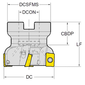 Indexable insert milling cutter 80 mm- F90-APKT16-D80Z7S27