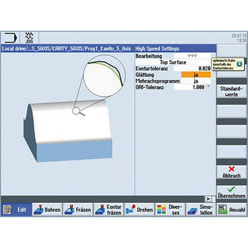 Software Top surface for SIEMENS SINUMERIK control