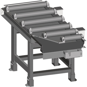 Roller conveyor for 60 ° cuts