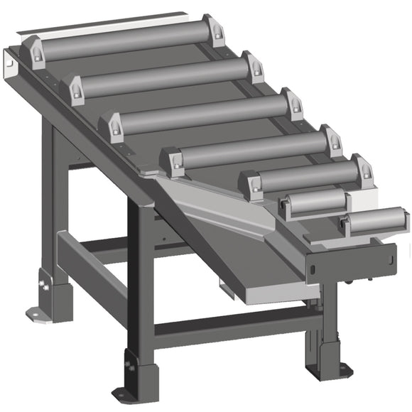 Roller conveyor 2000 x 520 mm for 60 ° cuts motor
