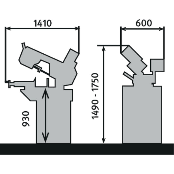 Manual swing frame metal band saw BMBS 220 x 250 H-G