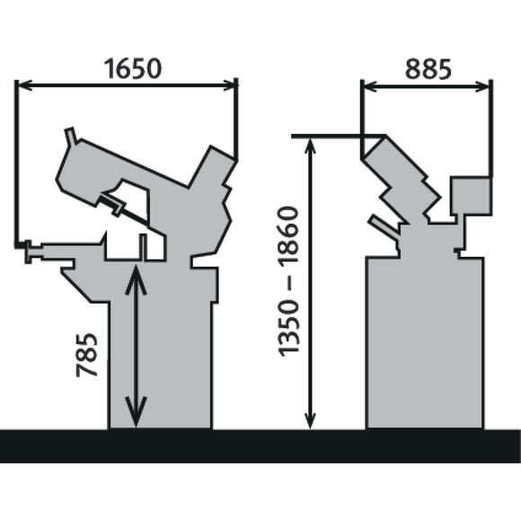 Hydraulic swing frame metal band saw BMBS 230 x 280 H-DG