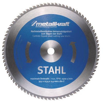 Saw blade for steel Ø 355 x 2.4 x 25.4 mm Z80