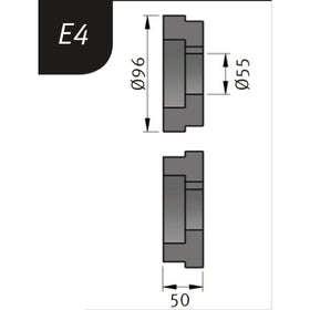 Bending rollers Typ E4, Ø 96 x 55 x 50 mm