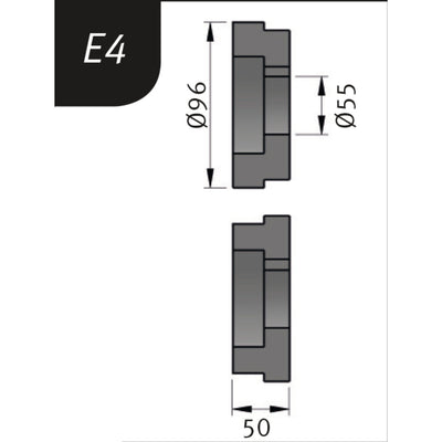 Bending rollers Typ E4, Ø 96 x 55 x 50 mm