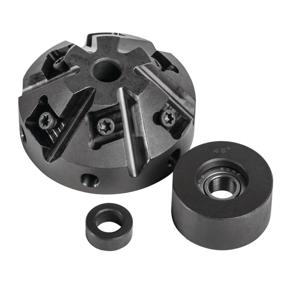 Milling head and guide roller 45°