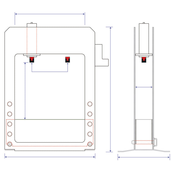 Fully hydraulic workshop press WPP 50 VH