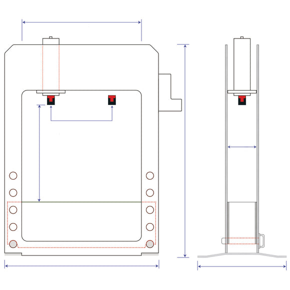 Fully hydraulic workshop press WPP 100 VH