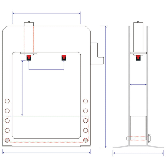 Fully hydraulic workshop press WPP 100 VH XW