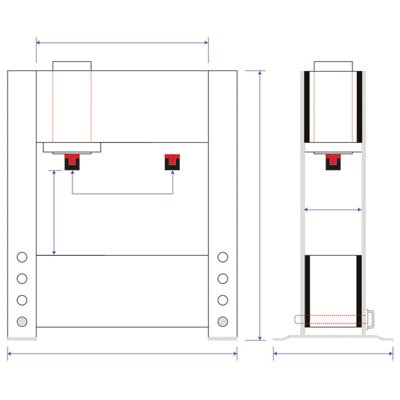 Fully hydraulic workshop press WPP 200 VH