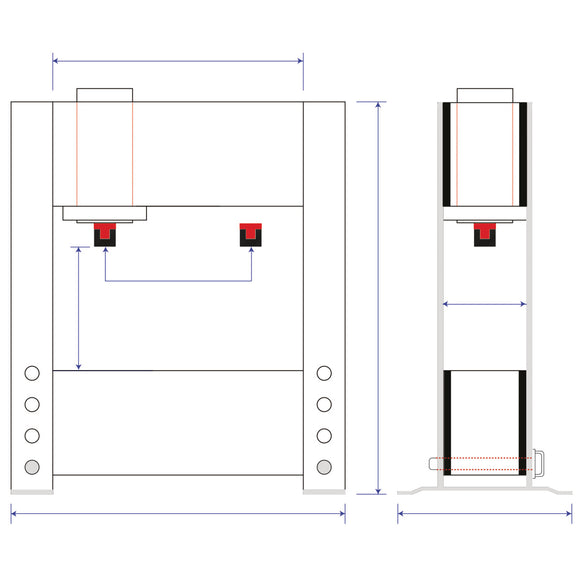 Fully hydraulic workshop press WPP 300 VH