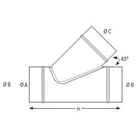 Branch piece Ø 80/80/80