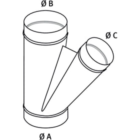 Y-piece Ø120mm - Ø80mm - Ø80mm - 0