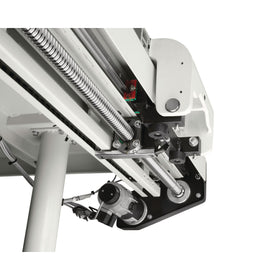 Electronically positionable rip fence