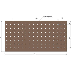 Hole grid worktop Beech multiplex, 1600 x 790 mm - 0