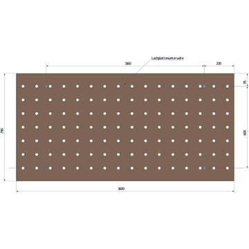 Hole grid worktop Beech multiplex, 1600 x 790 mm - 0