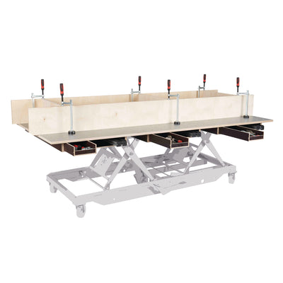 Table top 120x80 cm, HPL perforated grid plate Ø20 mm, with drawer - 0