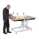 Table top 120x80 cm, HPL perforated grid plate Ø20 mm, with drawer-3