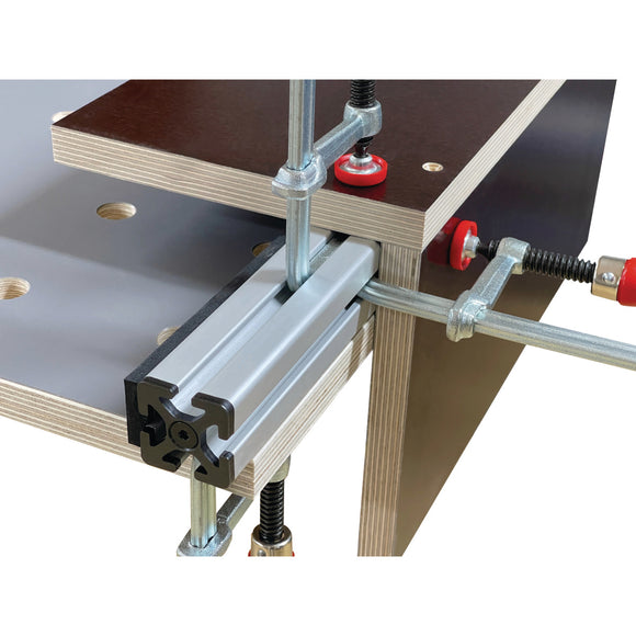 Support rail with anti-slip coating with 2 clamping bolts Ø 20 mm