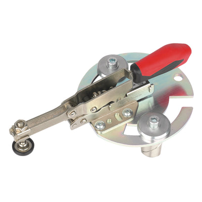 Vertical clamp on adapter plate with clamping bolt for breadboard Ø 20 mm