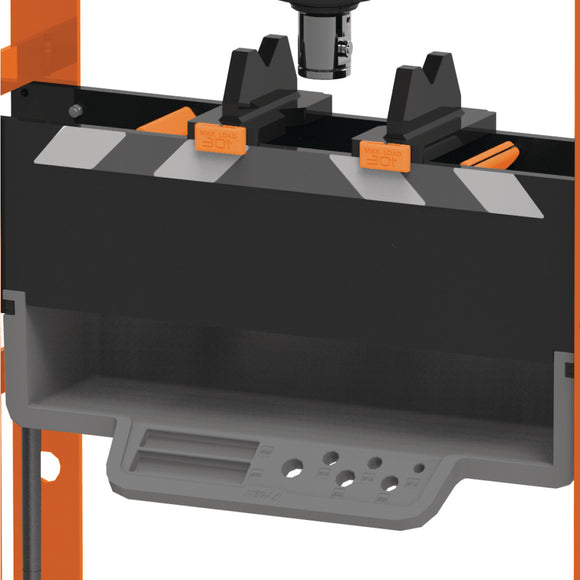 Storage compartment on the press table