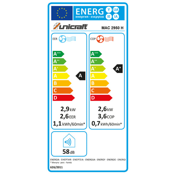 Monobloc wall-mounted air conditioner MAC 2950 H