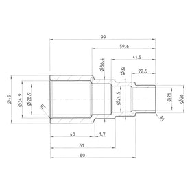 Universal adapter, antistatic Ø 36/32/26 - 0
