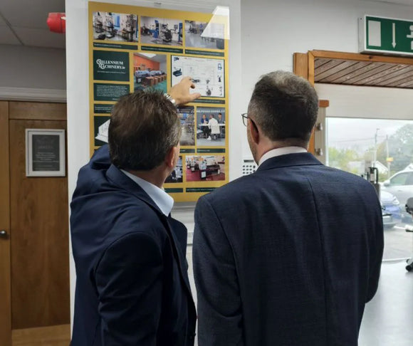 Robert Troy — Minister of State at the Department of Finance — to our Open House at Millennium Machinery 2025