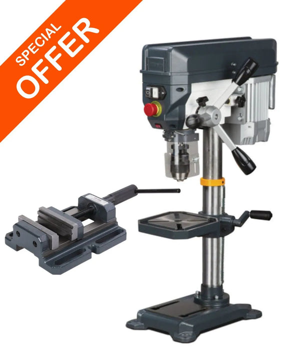 OPTIMUM OPTIdrill DQ 18 bench drill set with BMP 100 machine vice