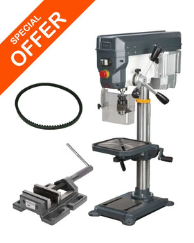 OPTIMUM OPTIdrill DQ 22 Bench Drill Set with BME 100 Machine Vice & Spare V-Belt